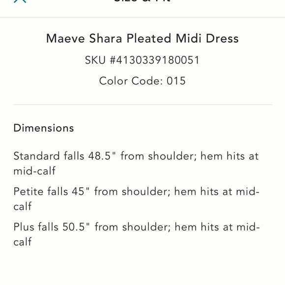 COPY - Maeve Shara Pleated Midi Dress size M - Picture 4 of 4